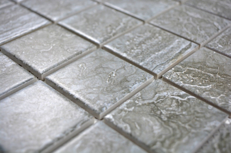 Mosaic tile natural stone look dark gray structure tile backsplash kitchen MOS16-0208_f | 10 mosaic mats
