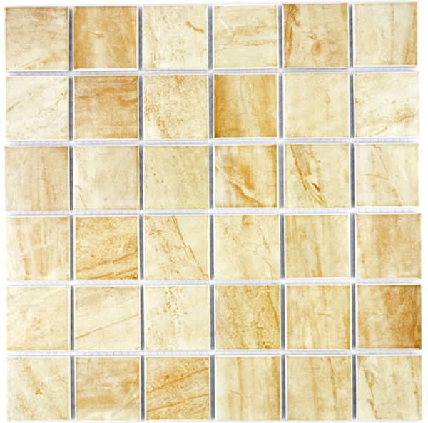 Mosaic tile natural stone look texture travertine beige yellow wall tile MOS16-1202_f | 10 mosaic mats