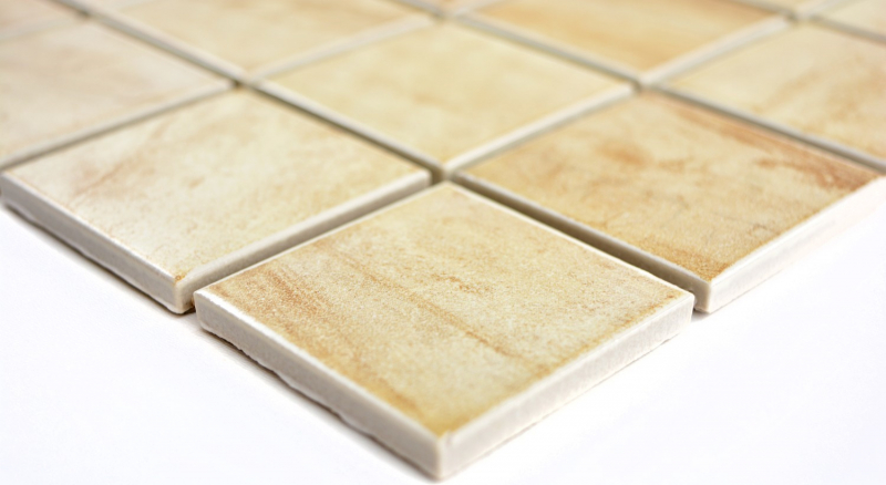 Mosaic tile natural stone look texture travertine beige yellow wall tile MOS16-1202_f | 10 mosaic mats