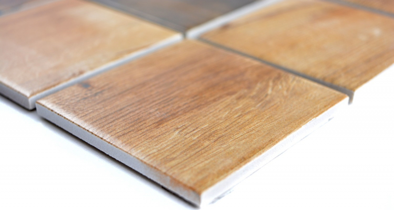 Wood-effect ceramic mosaic tile Vintage Wood mosaic tile brown tile backsplash MOS16-2004