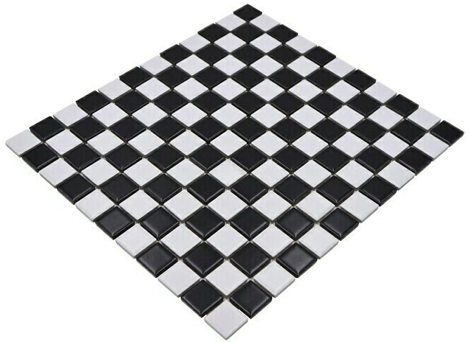 Ceramic mosaic chessboard black white matt mosaic tile backsplash MOS18-0305