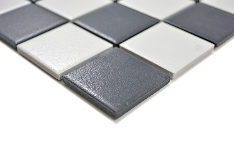 Hand-patterned chessboard mosaic SLIPPROOF SLIPPROOF black white MOS14-0103-R10_m