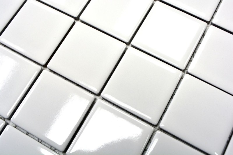 Ceramic mosaic tile white glossy tile mirror bathroom wall MOS16B-0101