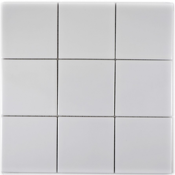 Hand-painted mosaic tile ceramic white glossy tile backsplash kitchen MOS23-0101_m