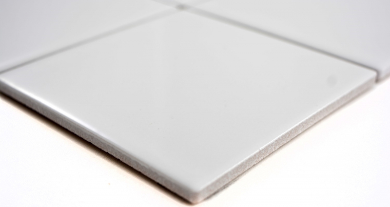 Hand-painted mosaic tile ceramic white glossy tile backsplash kitchen MOS23-0101_m
