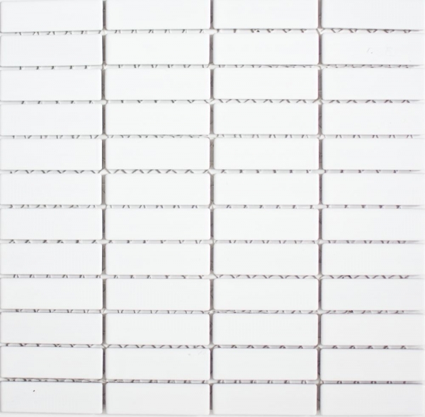Hand pattern mosaic tile ceramic rods white glossy tile backsplash kitchen MOS24-0102_m