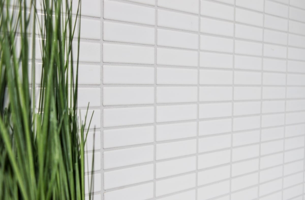 Hand pattern mosaic tile ceramic rods white glossy tile backsplash kitchen MOS24-0102_m