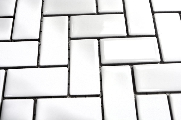 Herringbone mosaic tile ceramic white glossy kitchen tile wall tile MOS24-CHB5WG