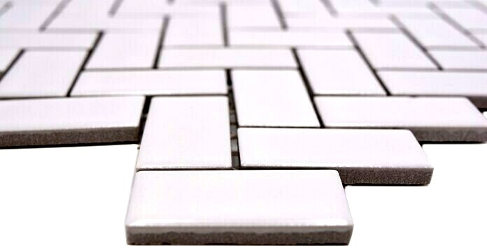 Herringbone mosaic tile ceramic white glossy kitchen tile wall tile MOS24-CHB5WG