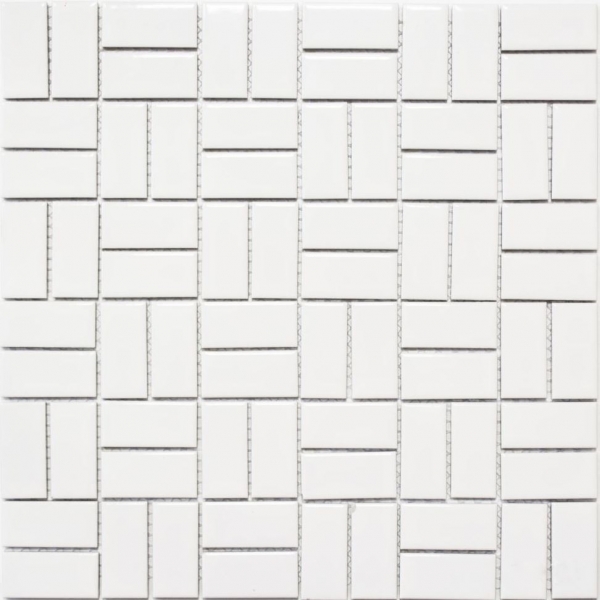 Hand-patterned mosaic tile ceramic windmill white glossy kitchen tile wall tile MOS24-CWM7WG_m