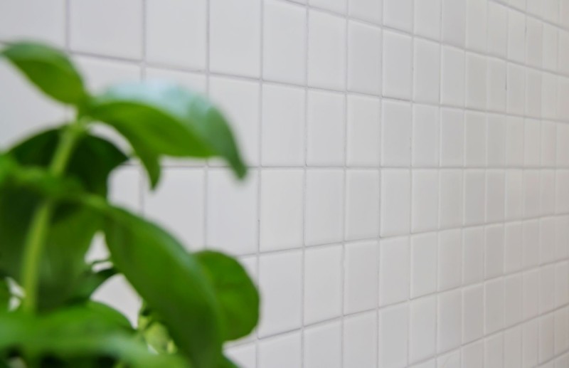 Ceramic mosaic tile white matt tile mirror bathroom wall MOS16B-0111