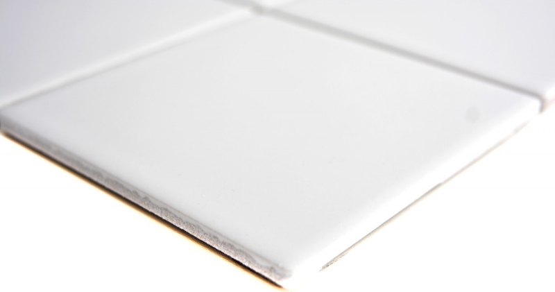 Mosaic tile ceramic white matt bathtub cladding MOS23-0111_f