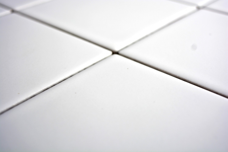 Mosaic tile ceramic white matt bathtub cladding MOS23-0111_f