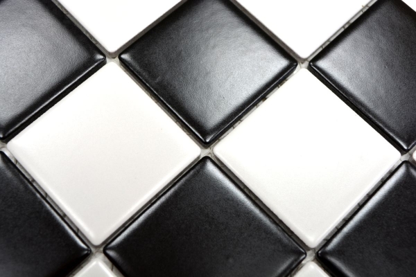 Ceramic mosaic tile white black matt chessboard tile backsplash MOS16-CD202