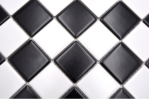 Ceramic mosaic tile white black matt chessboard tile backsplash MOS16-CD202