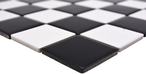 Ceramic mosaic tile white black matt chessboard tile backsplash MOS16-CD202