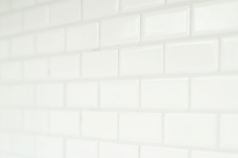 Composite mosaic strip ceramic brick white matt bathtub cladding MOS24-03WM
