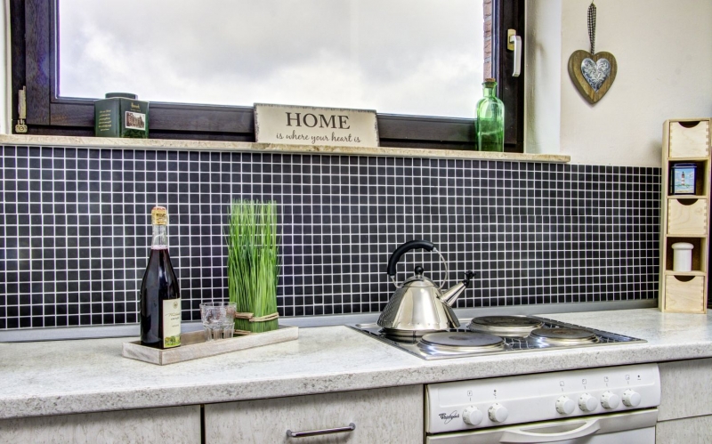 Ceramic mosaic Mosaic tiles black matt Tile backsplash Kitchen backsplash MOS18D-0311