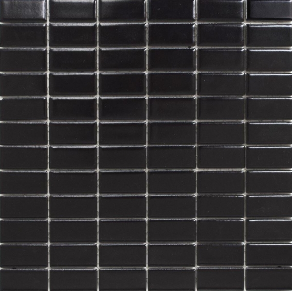 Rod mosaic tile ceramic black matt tile WC bathroom tile MOS24B-0311