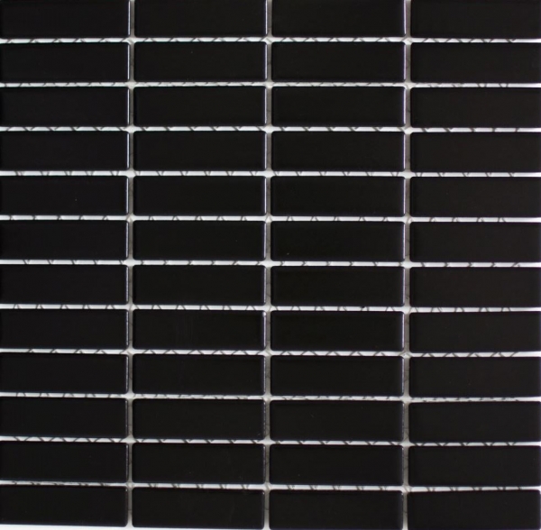 Hand sample mosaic tile ceramic rods black matt mosaic wall kitchen splashback MOS24-0311_m
