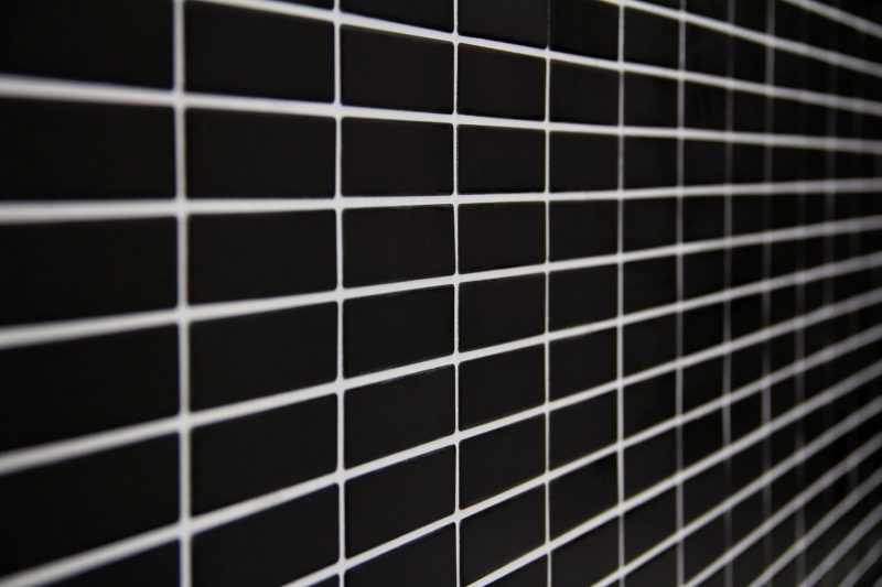 Rod mosaic tile ceramic black matt mosaic wall kitchen splashback MOS24-0311