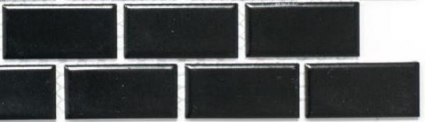 Hand-painted mosaic tile ceramic brick black matt shower wall MOS24-04BM_m