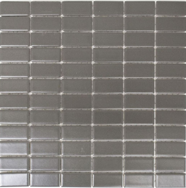 Hand-painted mosaic tile ceramic metal gray rods metal matt MOS24B-0211_m