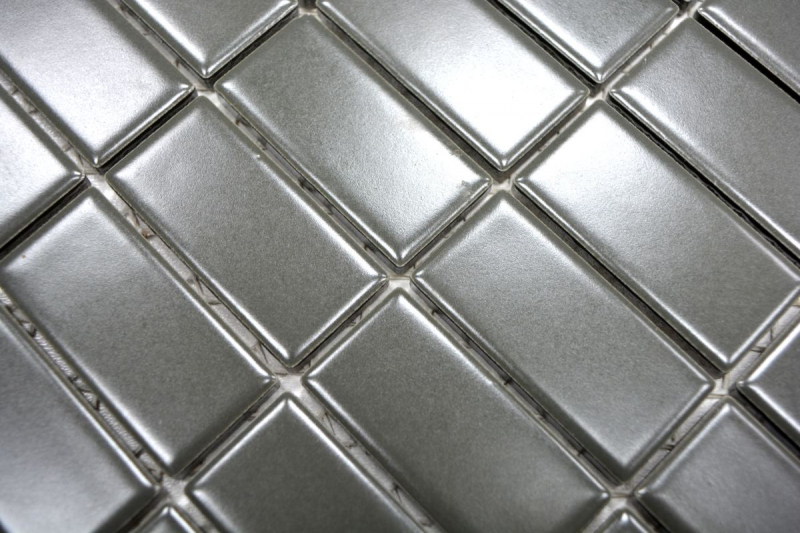 Hand-painted mosaic tile ceramic metal gray rods metal matt MOS24B-0211_m