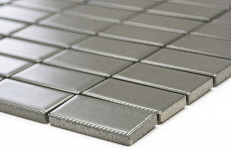 Hand-painted mosaic tile ceramic metal gray rods metal matt MOS24B-0211_m