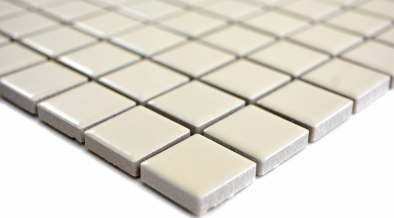 Hand-painted mosaic tile magnolia beige matt tile backsplash ceramic mosaic MOS18D-1911_m