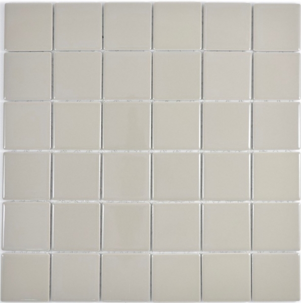 Hand-painted mosaic tile SCHLAMM GRAU MANHATTAN glossy backsplash MOS14-2401_m