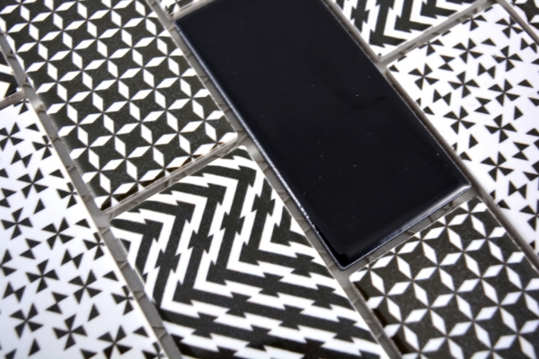 Hand sample mosaic tile ceramic white gray black subway backsplash MOS26M-0301_m