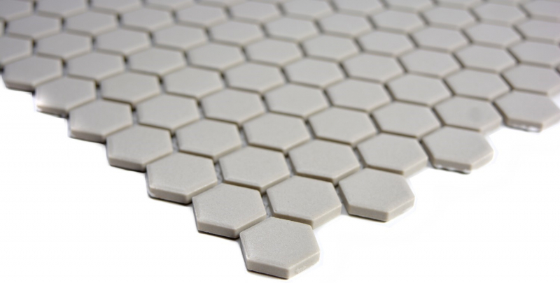 Mosaic tile ceramic hexagon light gray unglazed mosaic wall kitchen splashback MOS11A-0202-R10_f