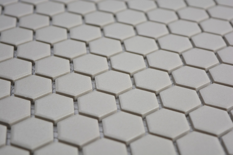 Mosaic tile ceramic hexagon light gray unglazed mosaic wall kitchen splashback MOS11A-0202-R10_f