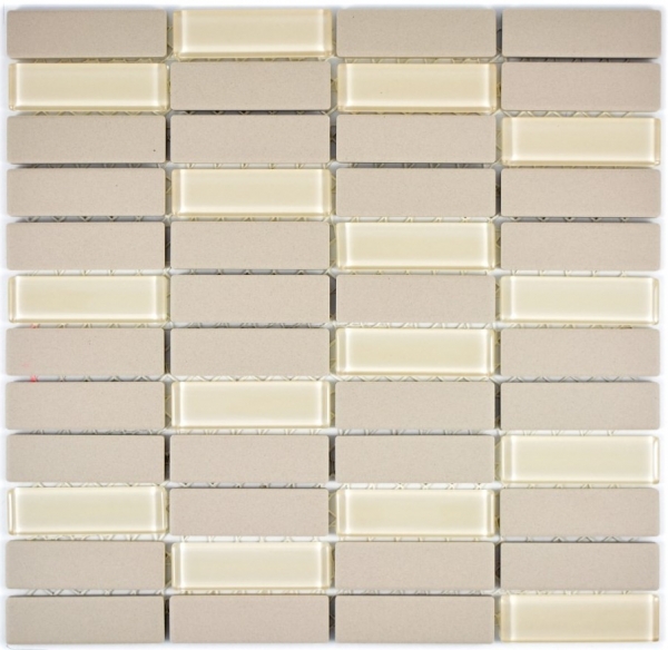 Hand pattern mosaic tile ceramic rods light beige unglazed glass shower tray floor tile MOS24-1212-R10_m