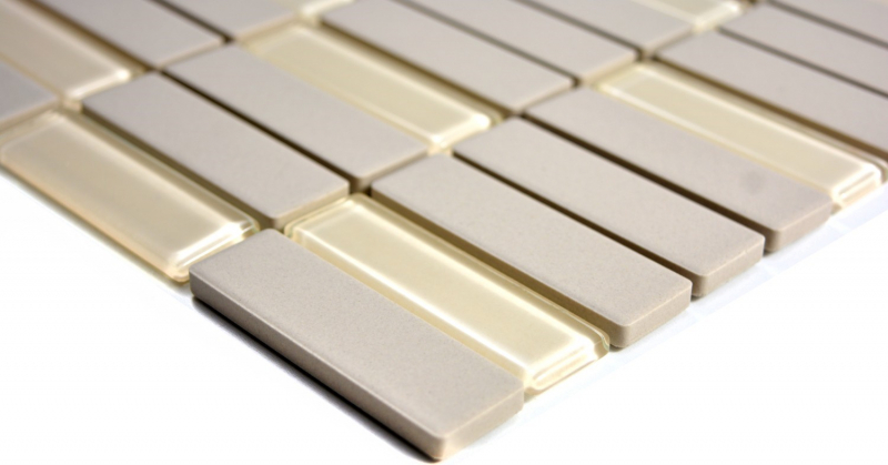 Hand pattern mosaic tile ceramic rods light beige unglazed glass shower tray floor tile MOS24-1212-R10_m