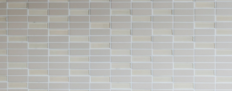 Mosaic tile ceramic rods light beige unglazed non-slip glass mix shower base floor tile bathroom - MOS24-1212-R10