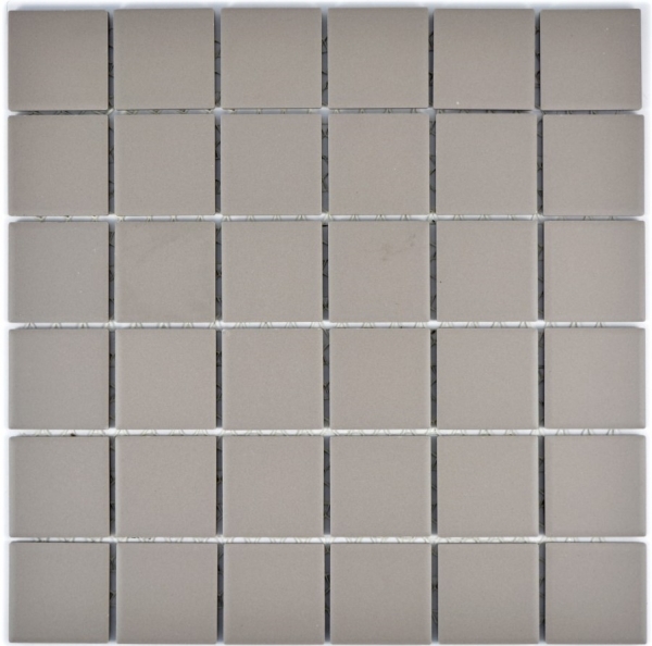 Hand-painted mosaic tile ceramic light gray unglazed kitchen splashback MOS14-1202_m