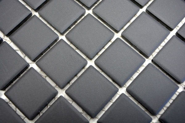 Mosaic tile ceramic black unglazed shower tray floor tile MOS18B-0311-R10_f
