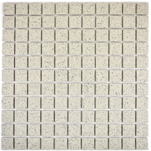 Hand-patterned mosaic tile ceramic cream white speckled unglazed shower tray floor tile MOS18-0103-R10_m