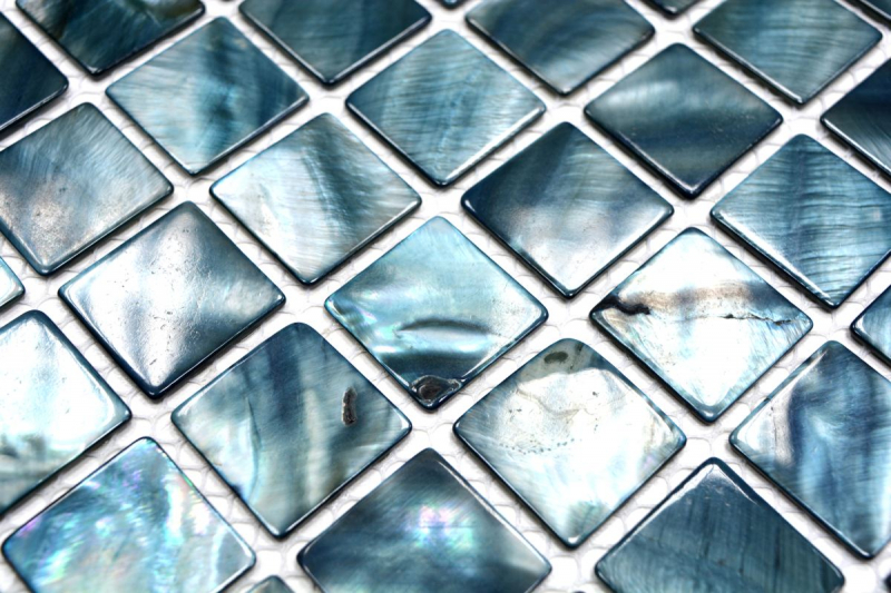 Mother-of-pearl mosaic shell mosaic blue gray tile backsplash kitchen wallMOS150-SM2582