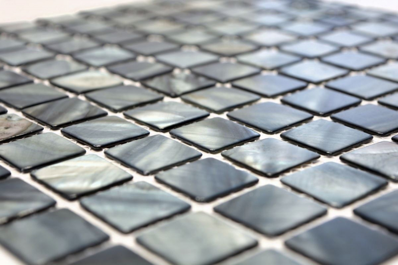Mother-of-pearl mosaic shell mosaic blue gray tile backsplash kitchen wallMOS150-SM2582