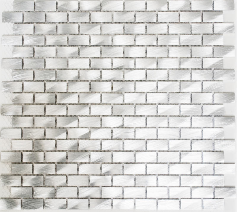 Mosaic tile aluminum silver brick tile backsplash kitchen wall MOS48-0204