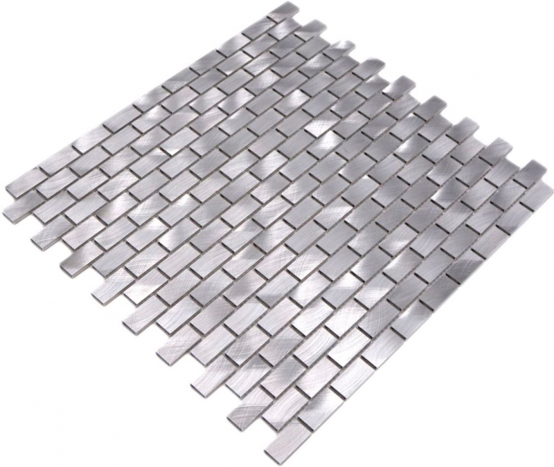 Mosaic tile aluminum silver brick tile backsplash kitchen wall MOS48-0204