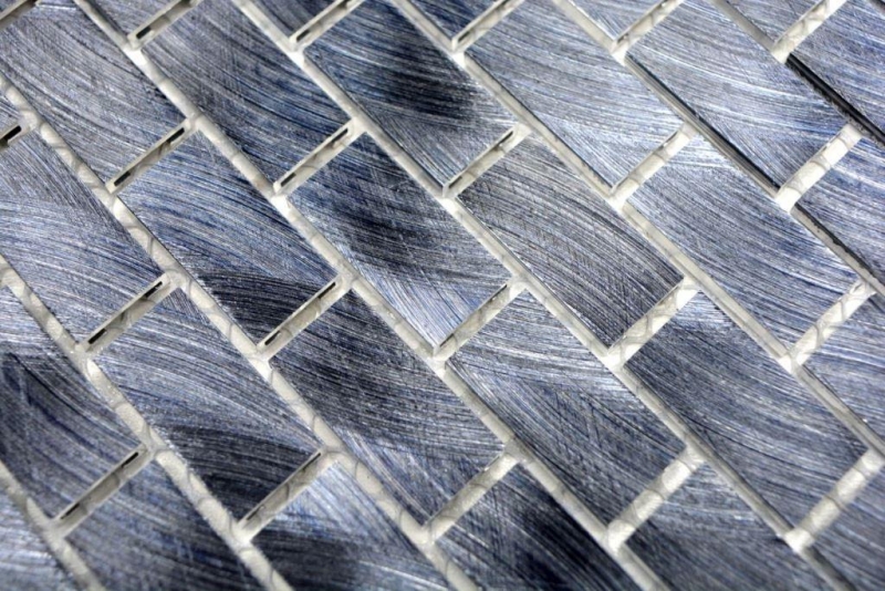 Mosaic tile aluminum brick black tile backsplash kitchen wall MOS48-0304