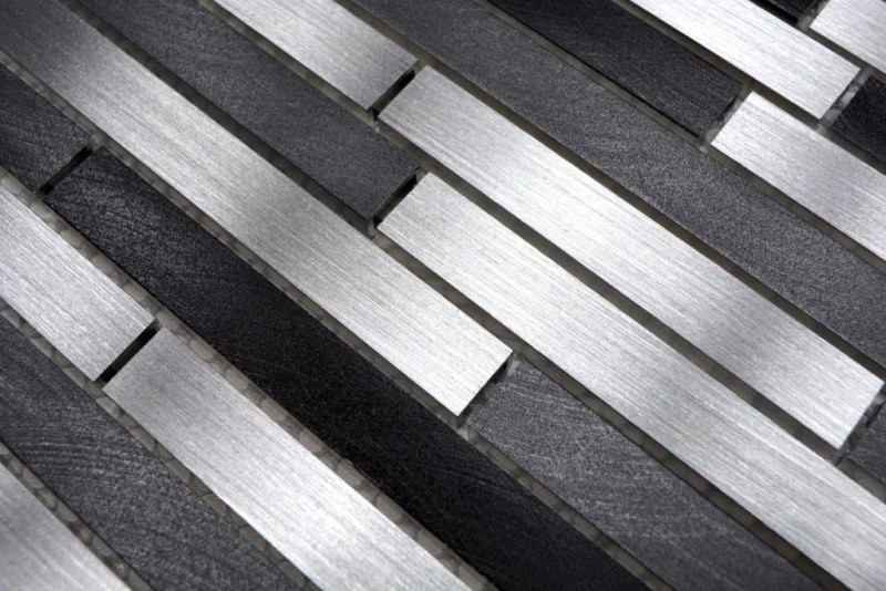 Mosaic tile aluminum composite gray black tile backsplash kitchen wall MOS49-0308