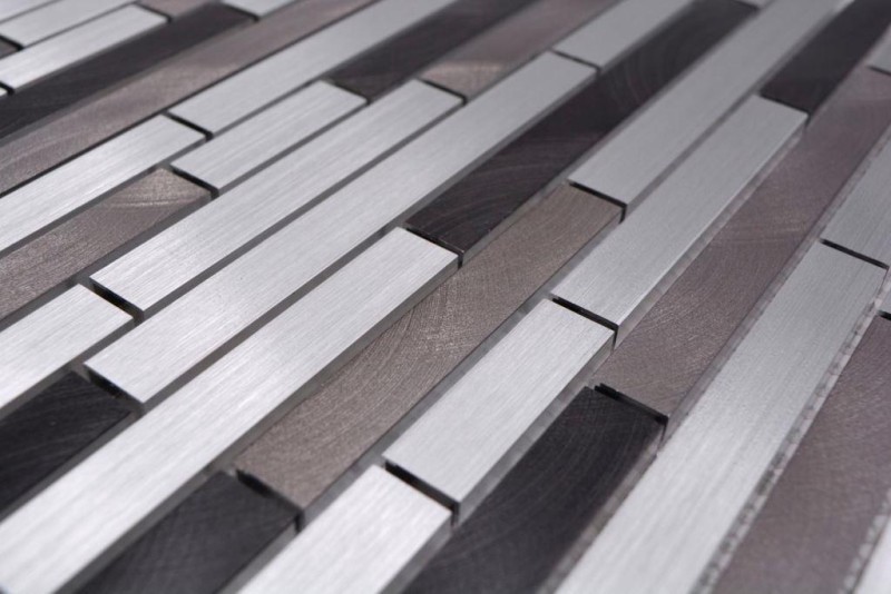 Mosaic tile aluminum composite gray black tile backsplash kitchen wall MOS49-0308
