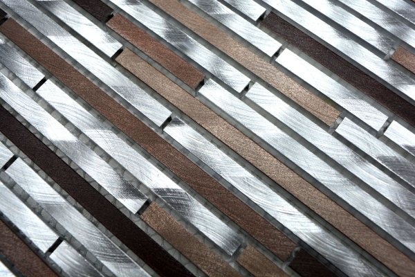 Mosaic tile aluminum beige brown composite copper tile backsplash kitchen wall MOS49-A981