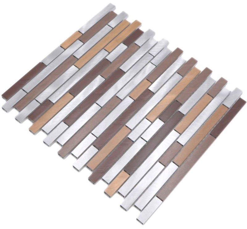 Mosaic tile aluminum beige brown composite copper tile backsplash kitchen wall MOS49-A991