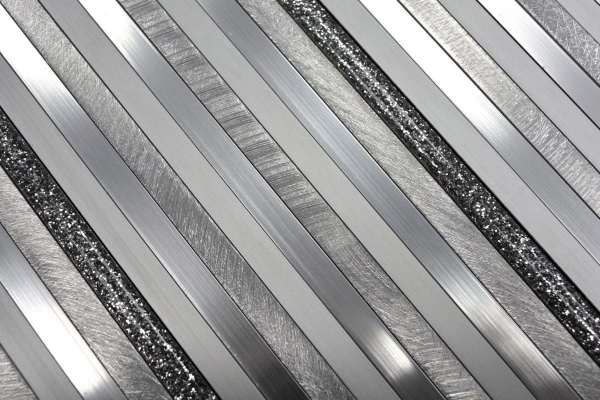 Hand pattern mosaic tile aluminum composite aluminum silver matt brushed polished glitter silver MOS49-L401GS_m